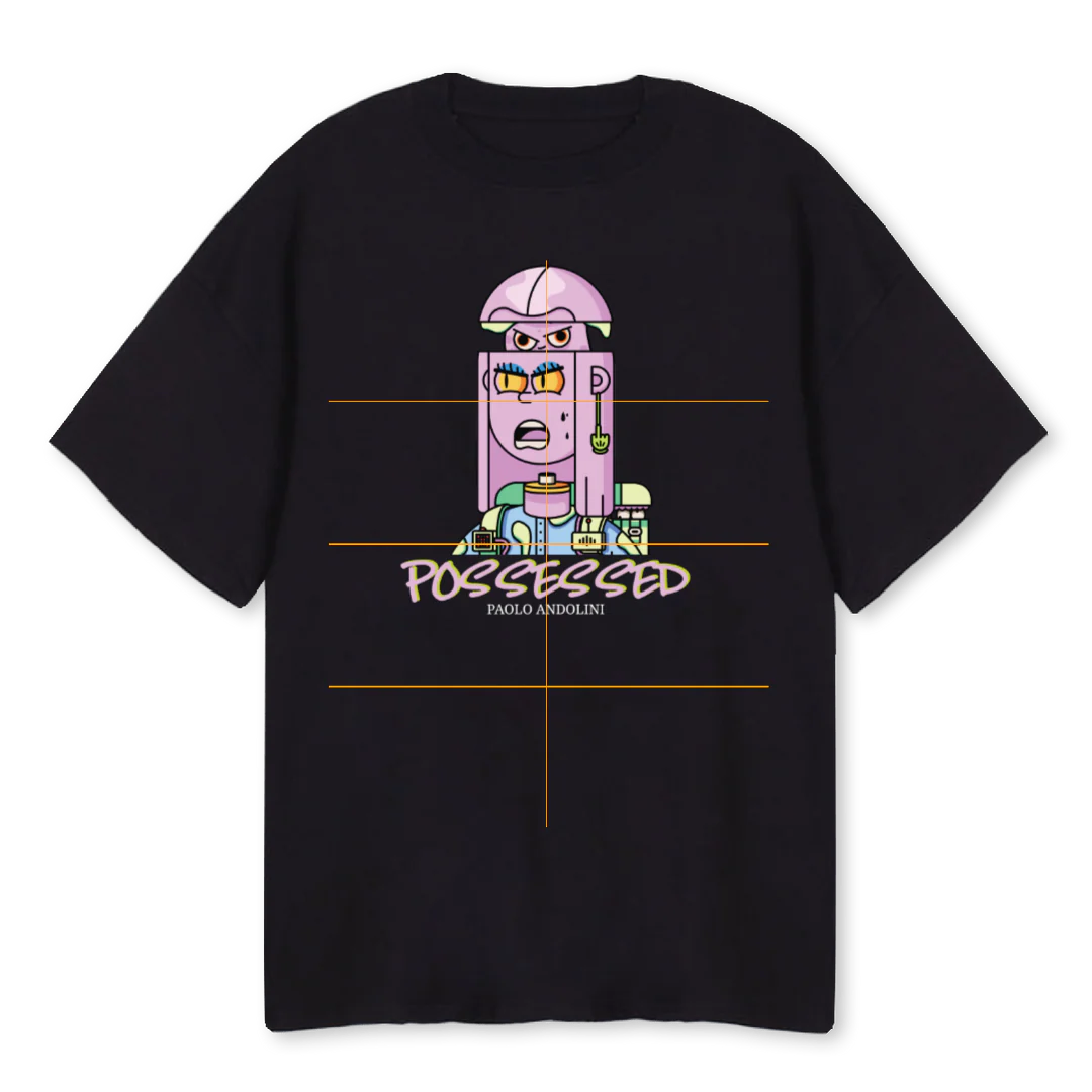 POSSESSED W B Black Oversized Tee.