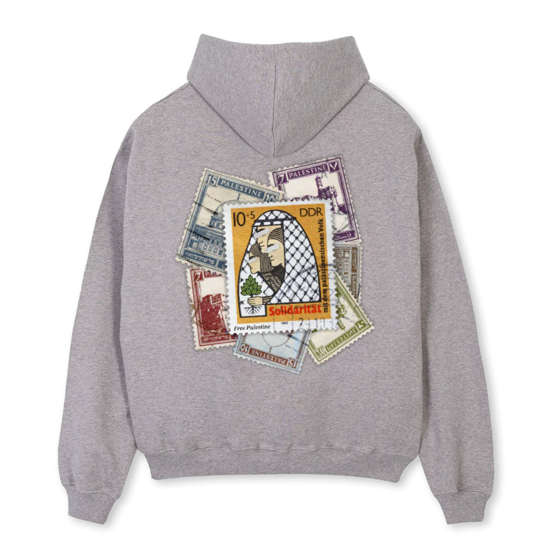POSTCARD Grey Marl Oversized Hoodie. - Image 2