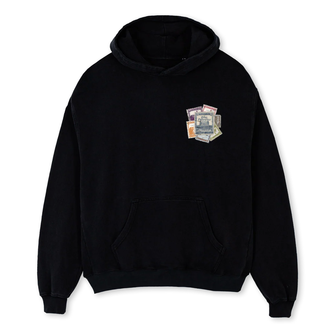 POSTCARDBLACK Black Oversized Hoodie.