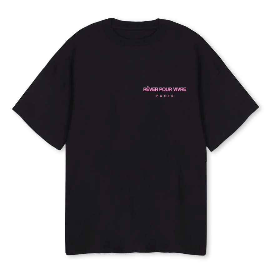 POURVIVREPAINTBS Black Oversized Tee.