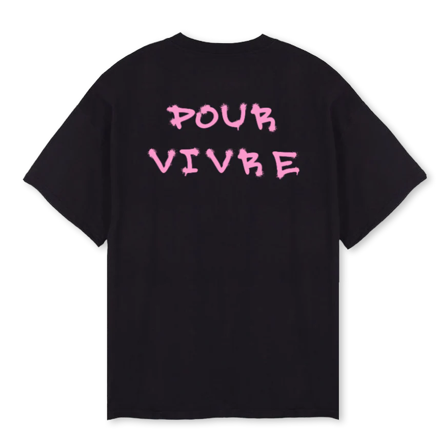 POURVIVREPAINTBS Black Oversized Tee. - Image 2