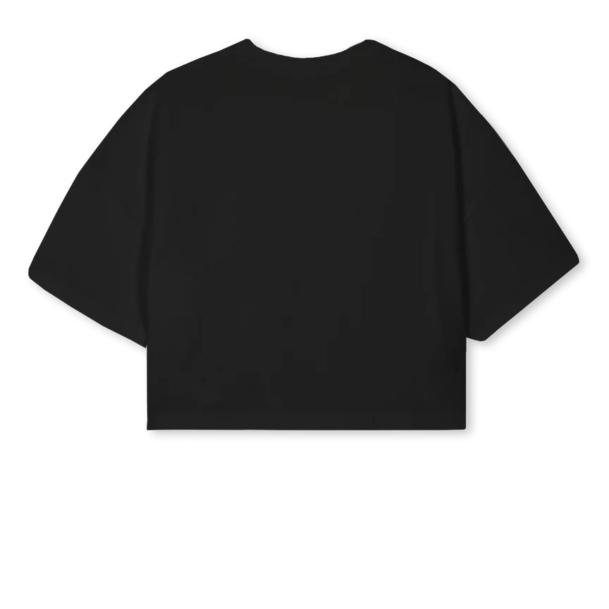 ADWBOXLOGOBG Black Cropped Oversized Tee - Image 2