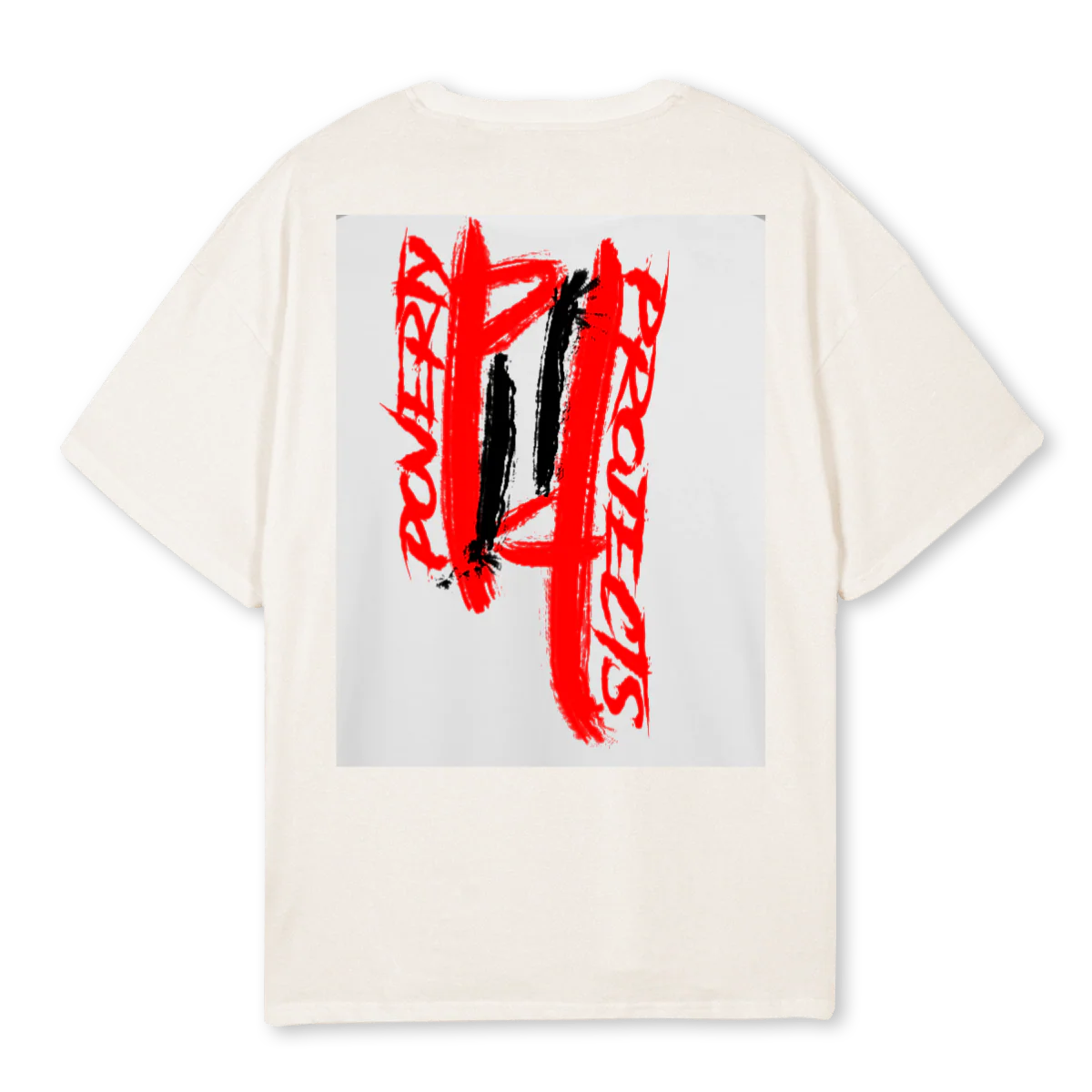 POVERTY PROJECTS 1 Vintage White Oversized Tee. - Image 2