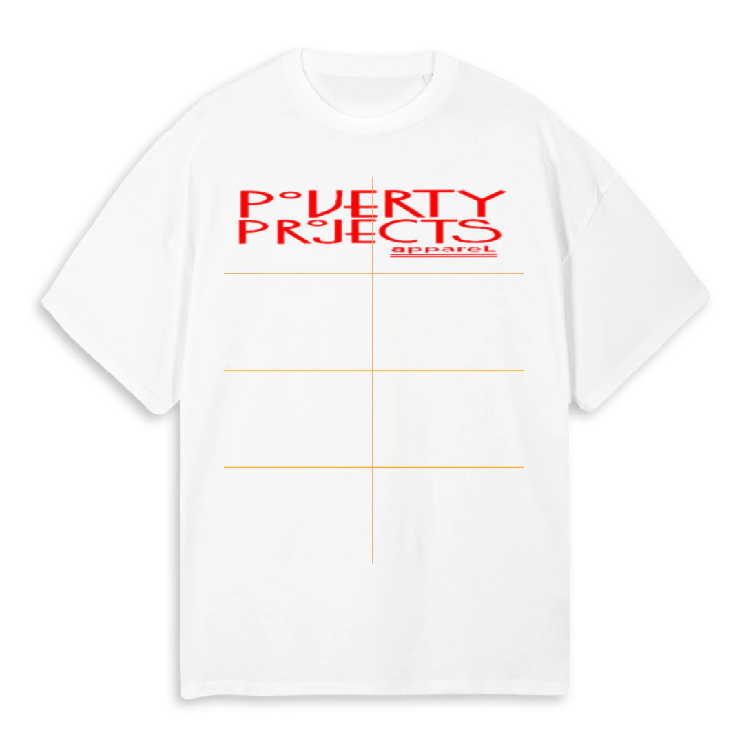 POVERTY PROJECTS 3 White Oversized Tee.