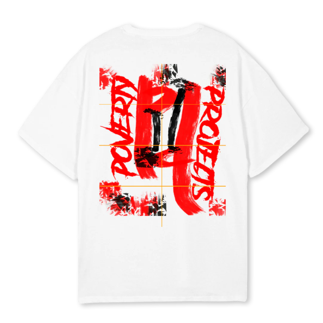 POVERTY PROJECTS 3 White Oversized Tee. - Image 2