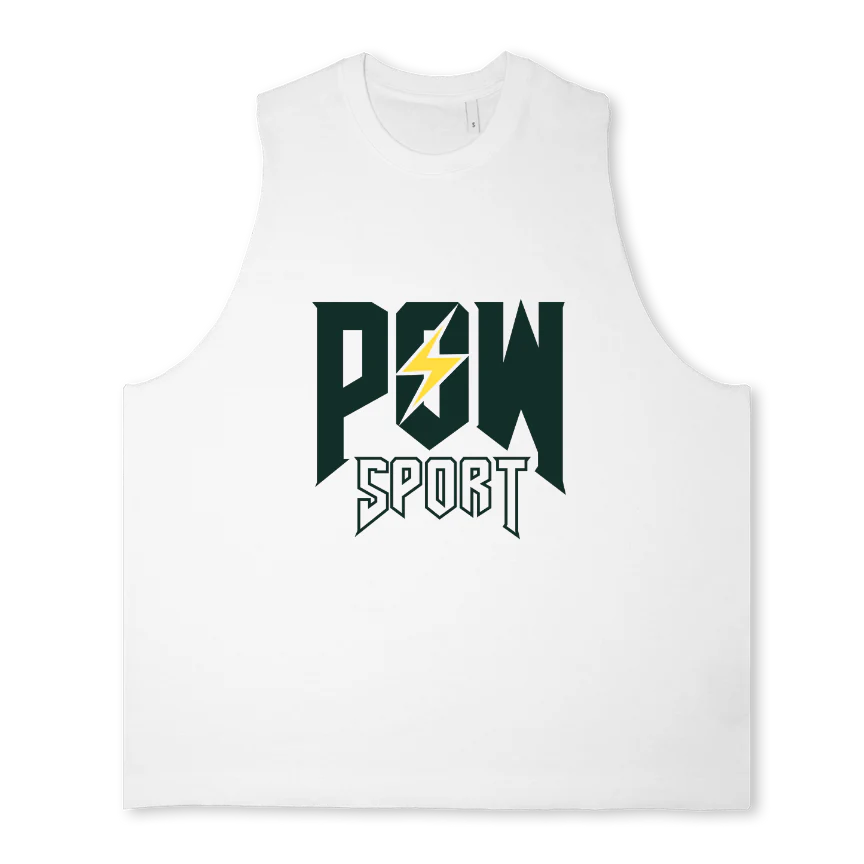 POWGREENYELLOWBLACK Bright white Oversized Vest.