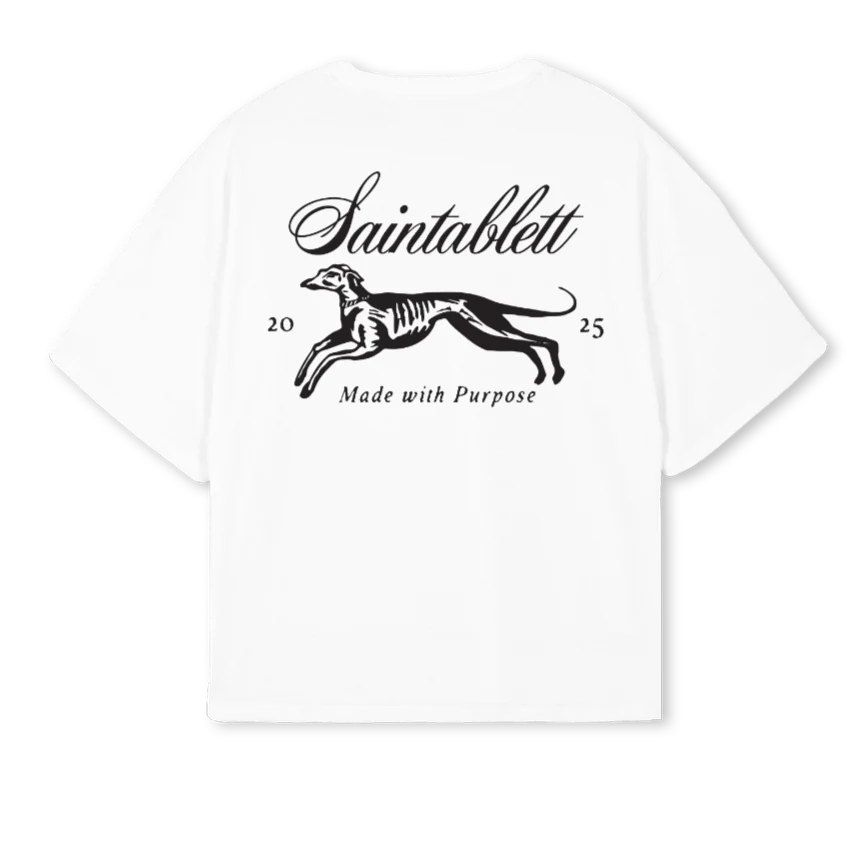 PPRINT DOG OS White Oversized Boxy Tee. - Image 2