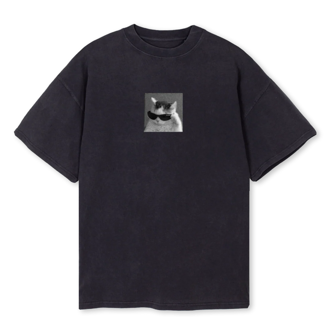 PRADACAT Vintage Black Oversized Tee.