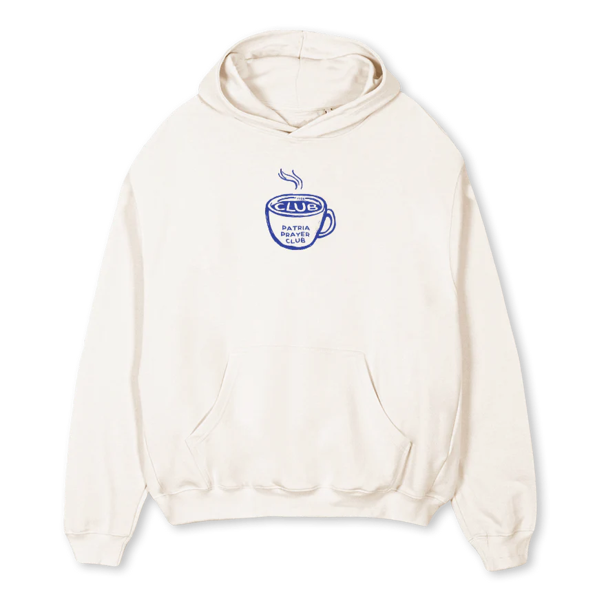 PRAYERCLUBHOODIE Vintage White Oversized Hoodie.
