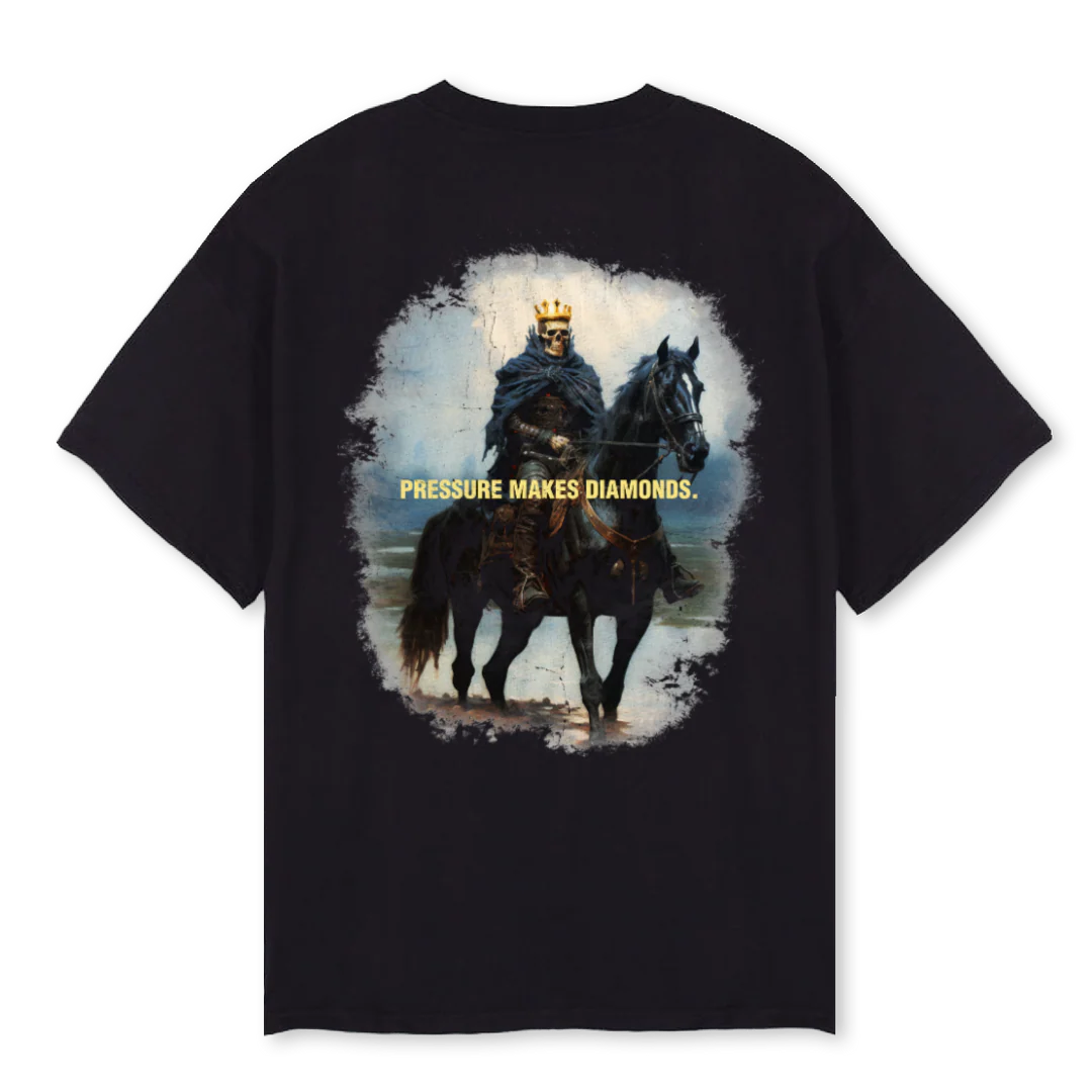 PRESSUREMAKESDIAMOND Black Oversized Tee. - Image 2