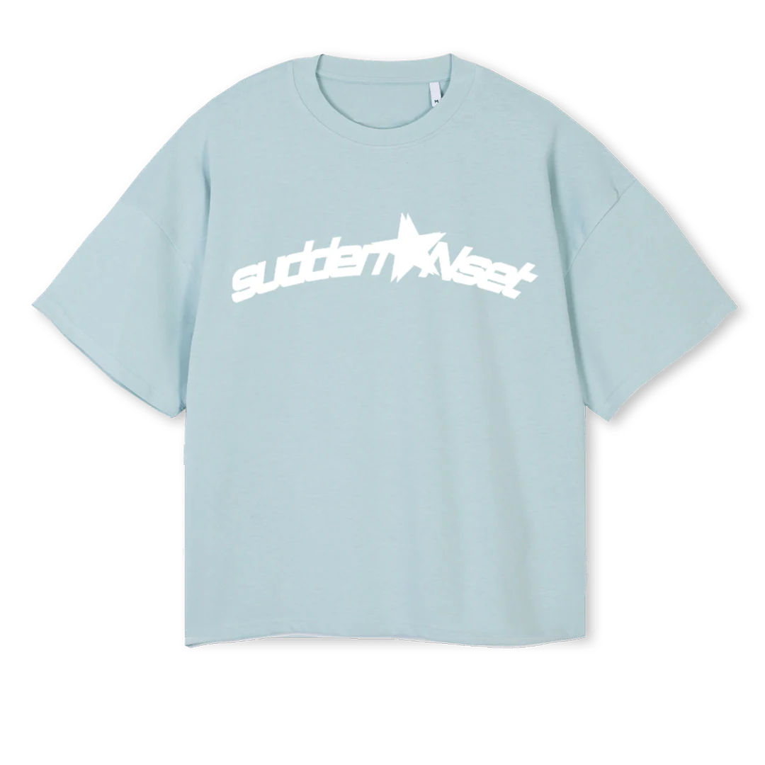 PRIMERD Cold Blue Oversized Boxy Tee.