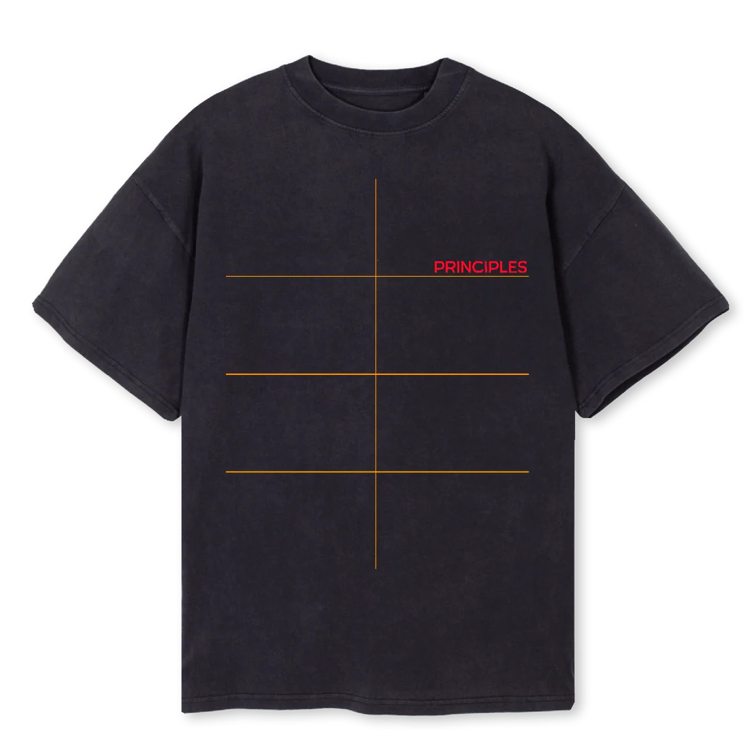 PRINCIPLES1 Vintage Black Oversized Tee.