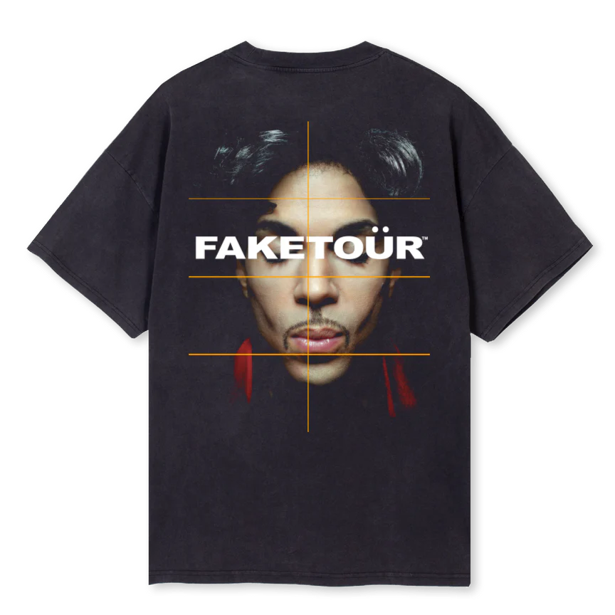 PRNC FAKETOUR Vintage Black Oversized Tee. - Image 2