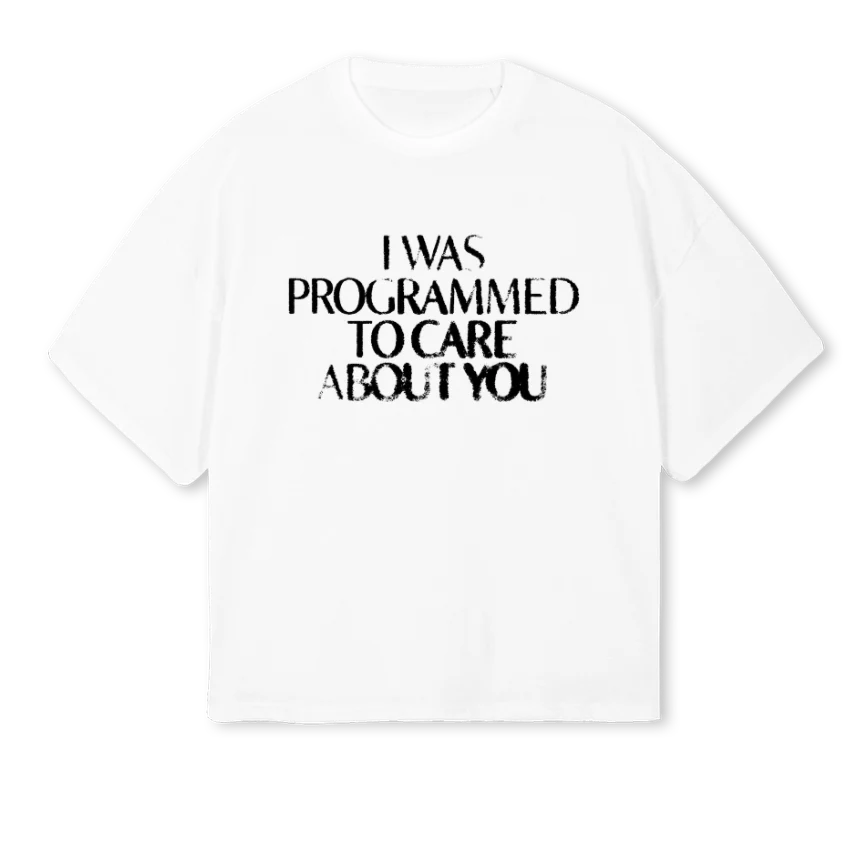 PROGRAMMED White Oversized Boxy Tee.