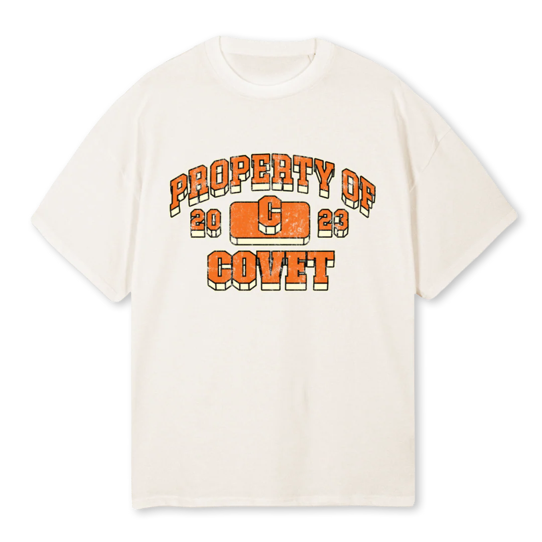 PROPERTY  Vintage White Oversized Tee.
