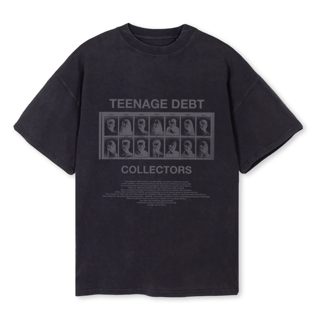 PROTESTYOUTHDEBTTN Vintage Black Oversized Tee.