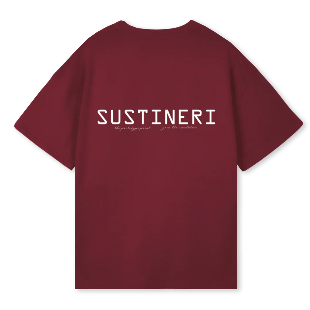 PROTOTYPE PRINT OST Burgundy Oversized Tee. - Image 2