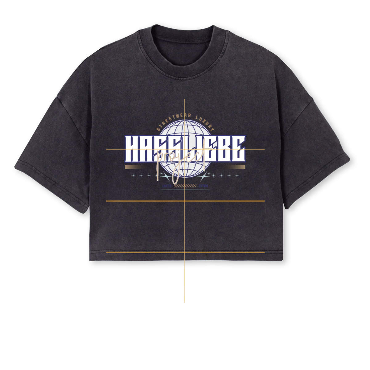 PROJECT Vintage Black Cropped Oversized Tee.