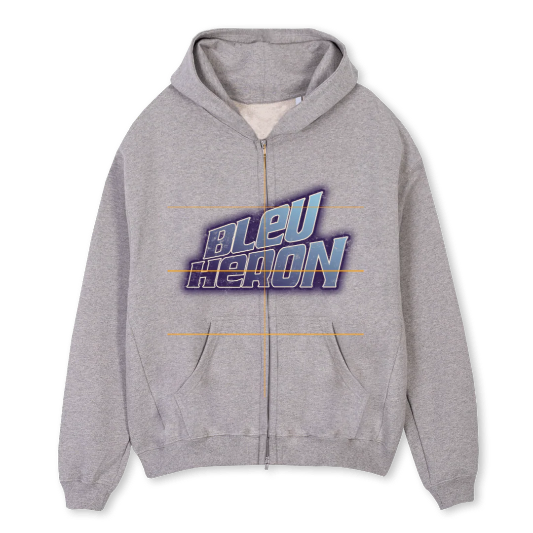 PRPL  Grey Marl Oversized Zipped Hoodie.