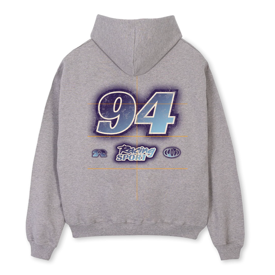 PRPL Grey Marl Oversized Zipped Hoodie. - Image 2
