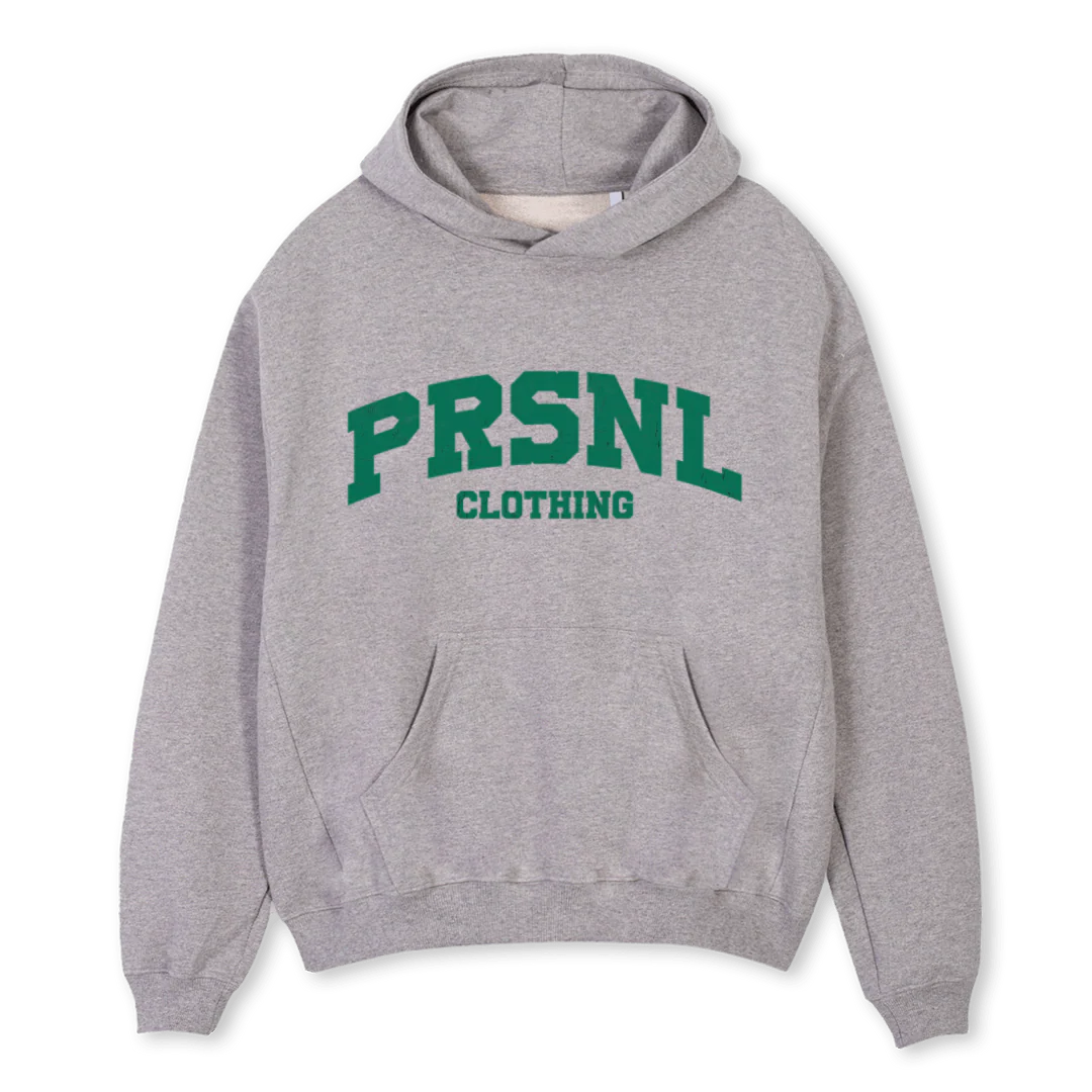 PRSNLGREENUNI Grey Marl Oversized Hoodie.