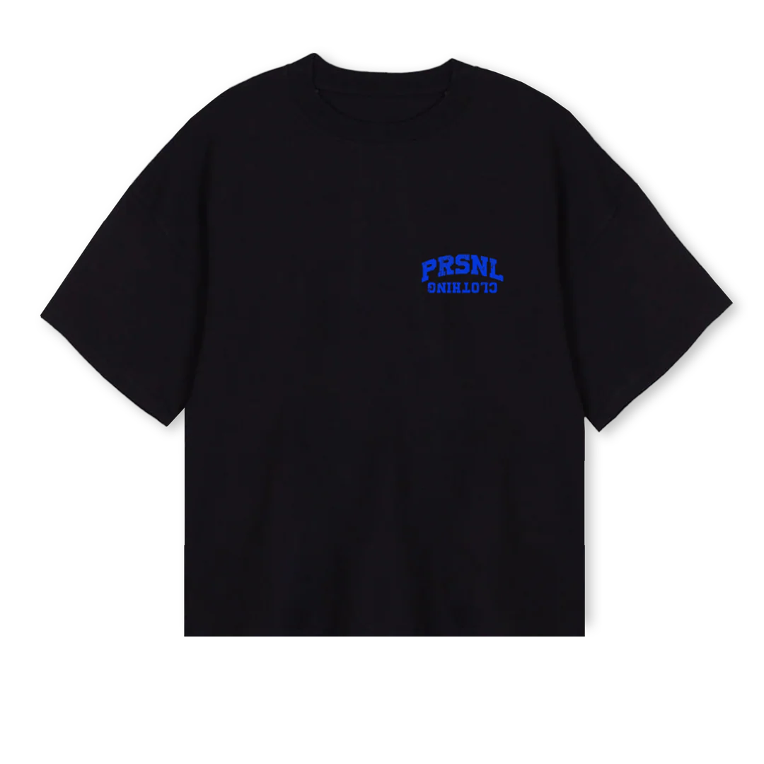 PRSNLLOGOSVART Black Oversized Boxy Tee.