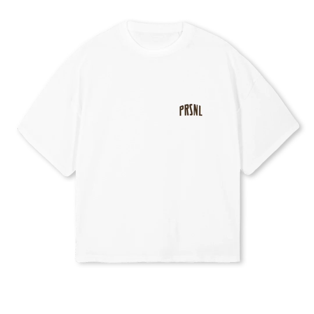 PRSNLRODEO White Oversized Boxy Tee.