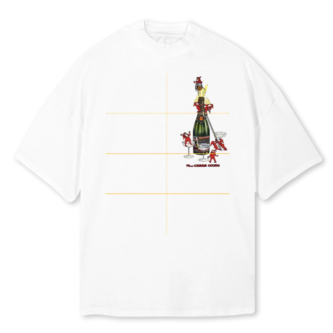 PRUEBAASTURANICA White Oversized Mock Neck Tee.