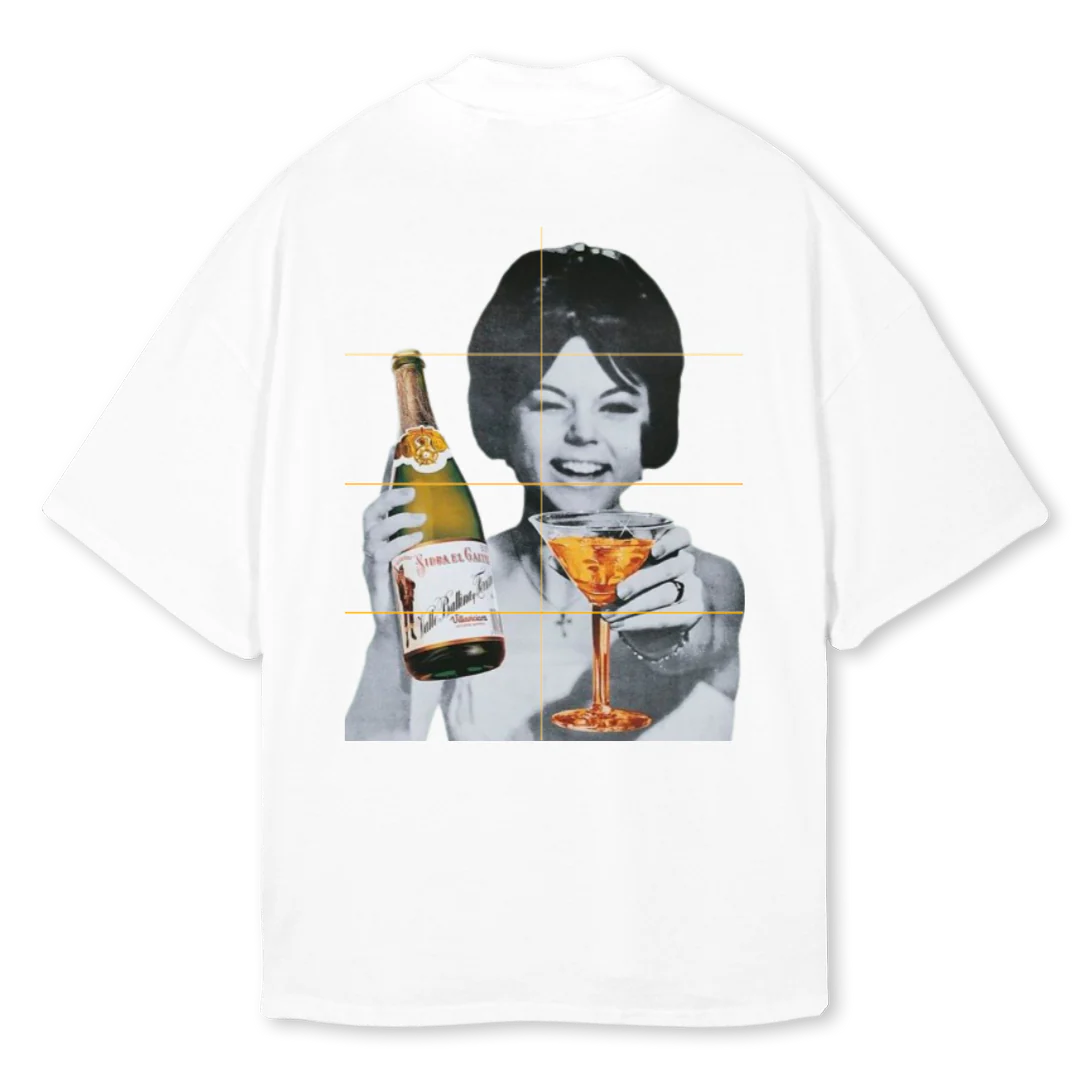 PRUEBAASTURANICA White Oversized Mock Neck Tee. - Image 2