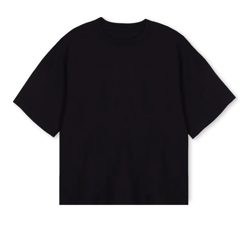 PSTVI_2 Black Oversized Boxy Tee.