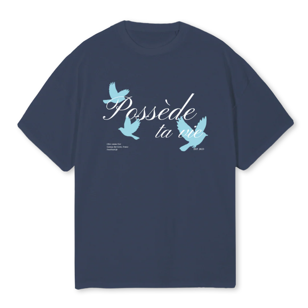 PTVTWO Navy Blue Oversized Tee.