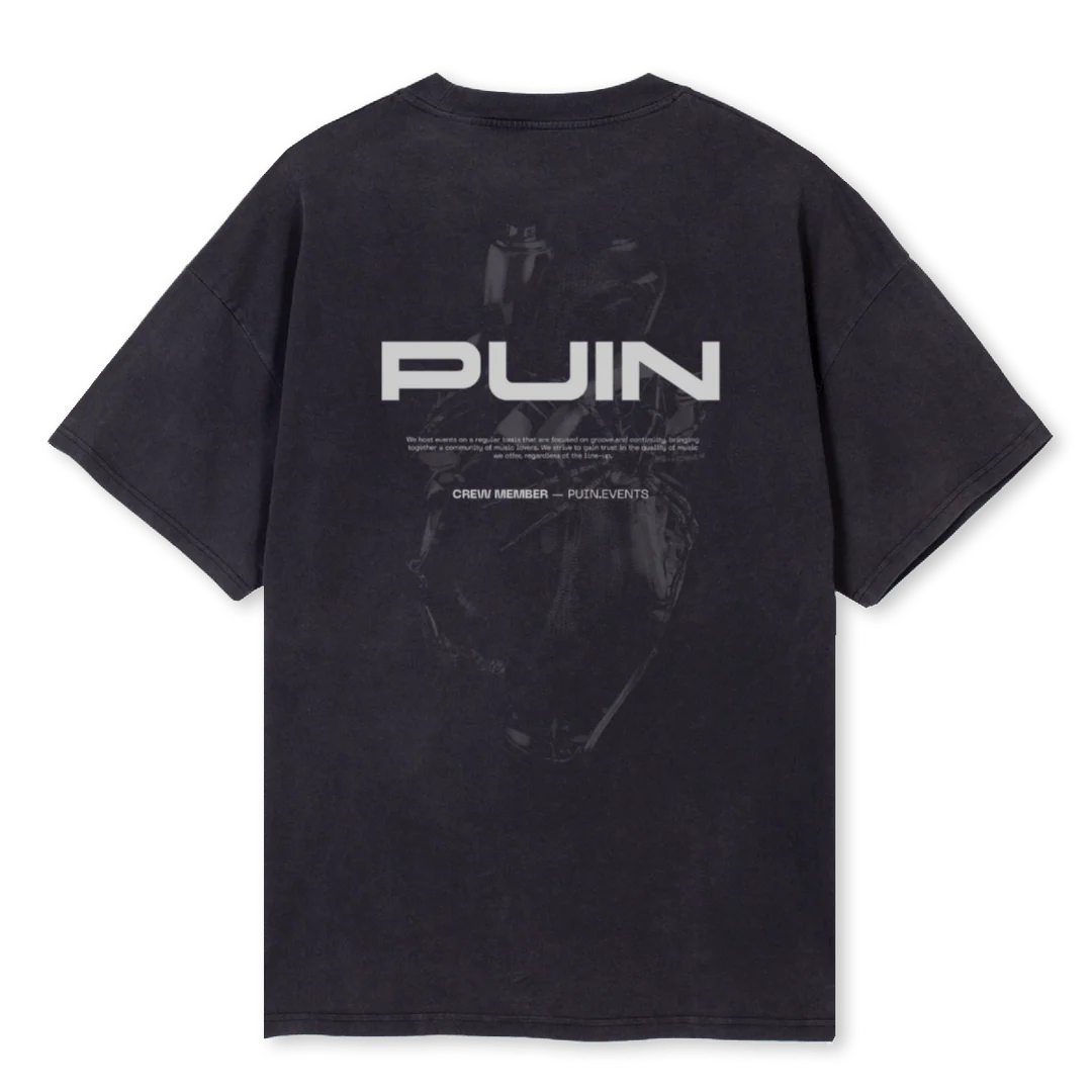 PUIN EXCL TEAM Vintage Black Oversized Tee. - Image 2