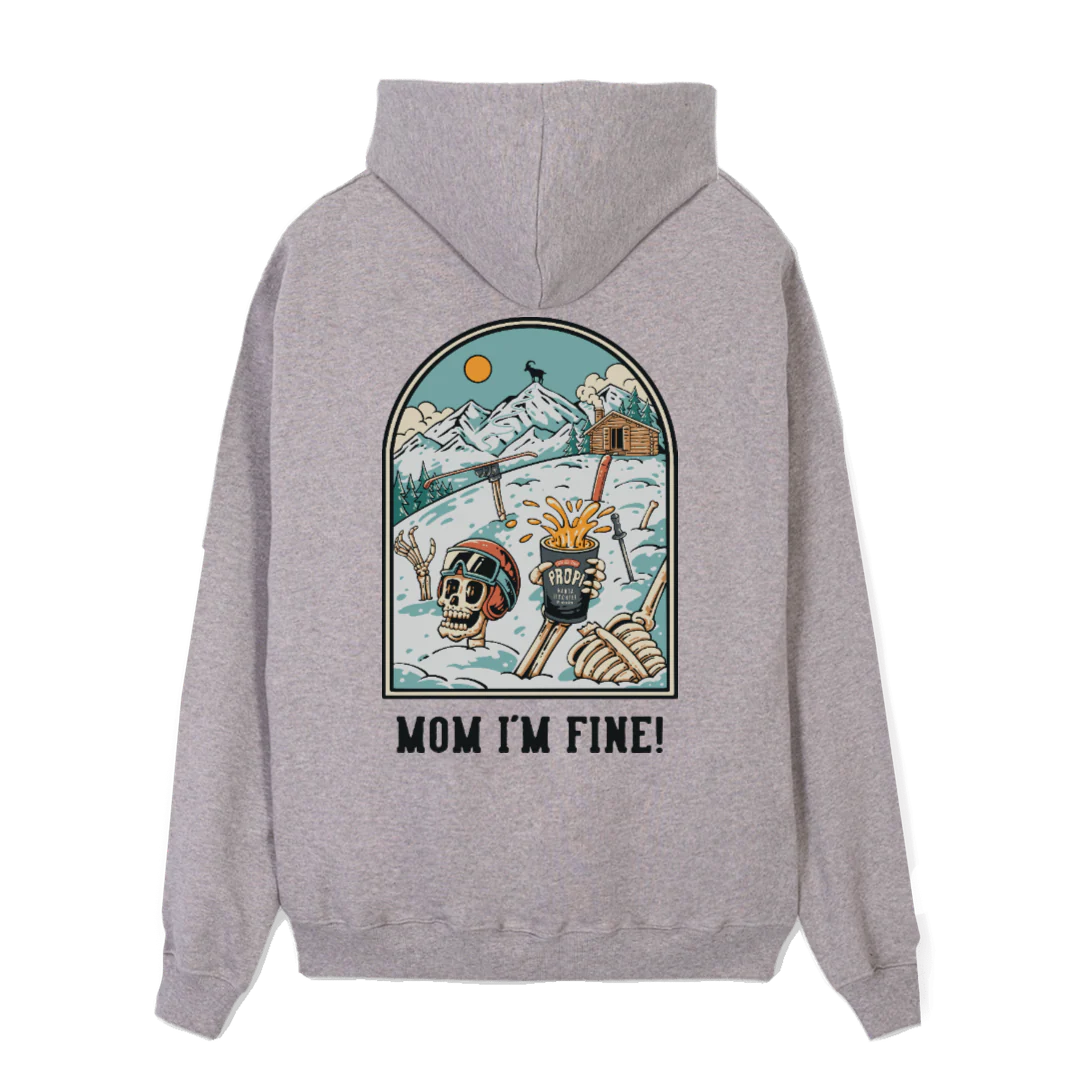 PULLIGRAU Grey Marl Regular Zipped Hoodie. - Image 2