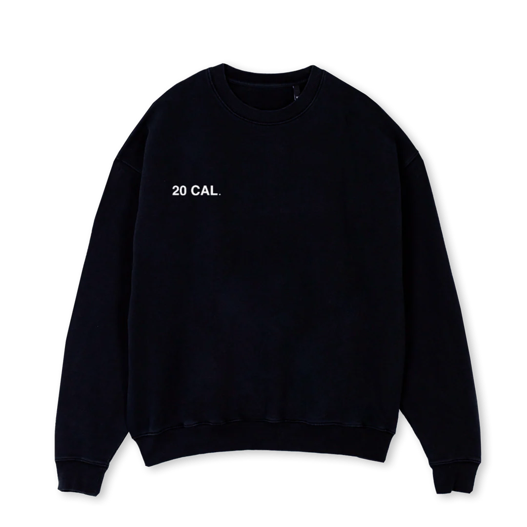 PUPI Black Oversized Crewneck Sweater.