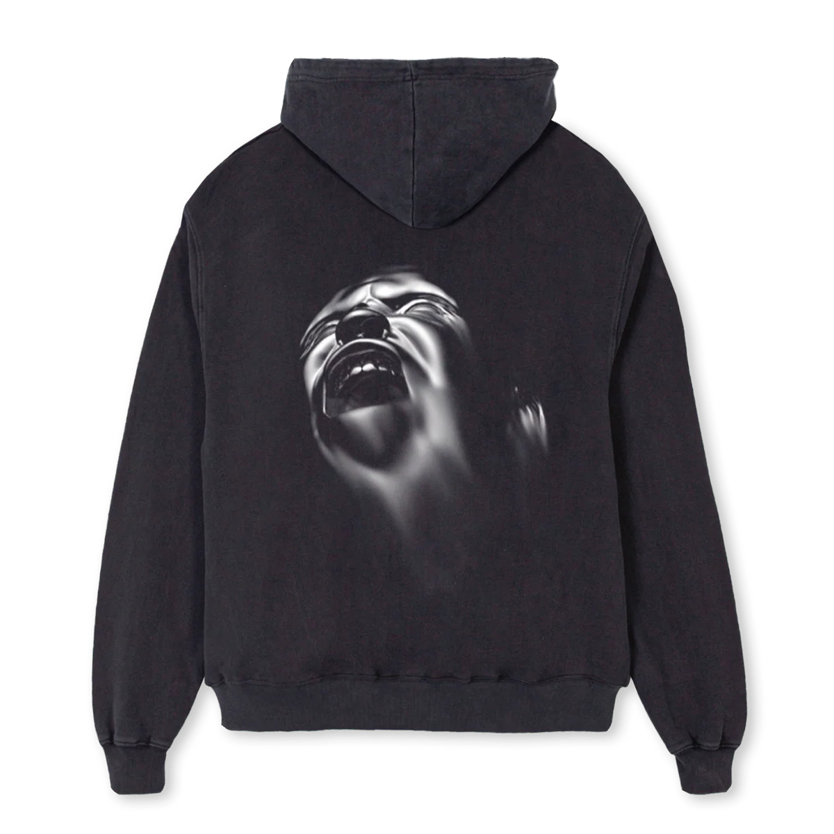 PURE AGONY Vintage Black Oversized Zipped Hoodie. - Image 2