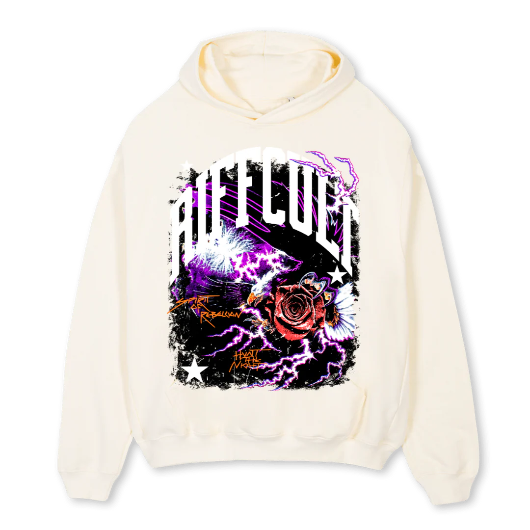 PURPLIGHT Cream Oversized Hoodie.
