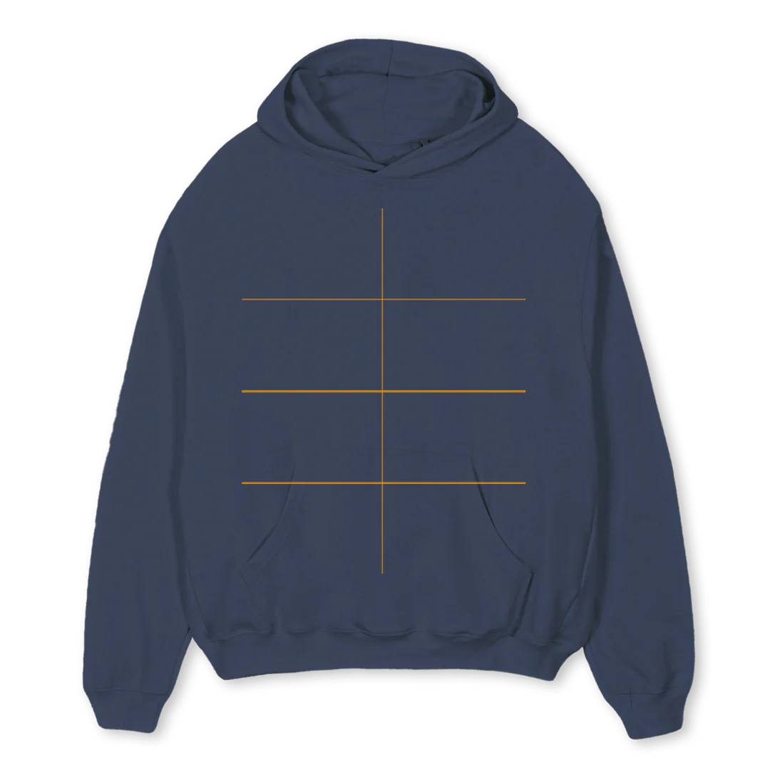 PUSHINGLIMITS Navy Blue Oversized Hoodie.