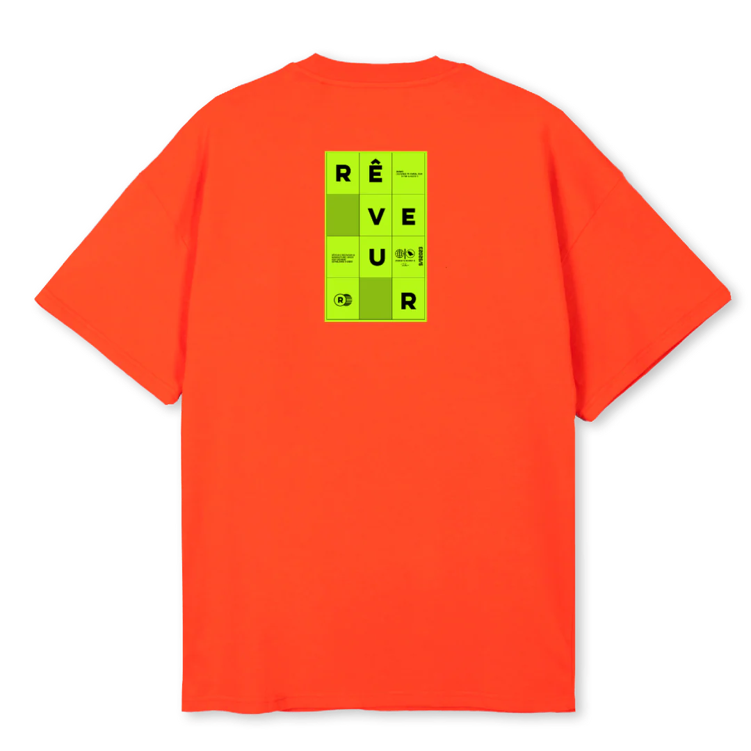 PUZZLE REVEUR Hot Orange Oversized Tee. - Image 2