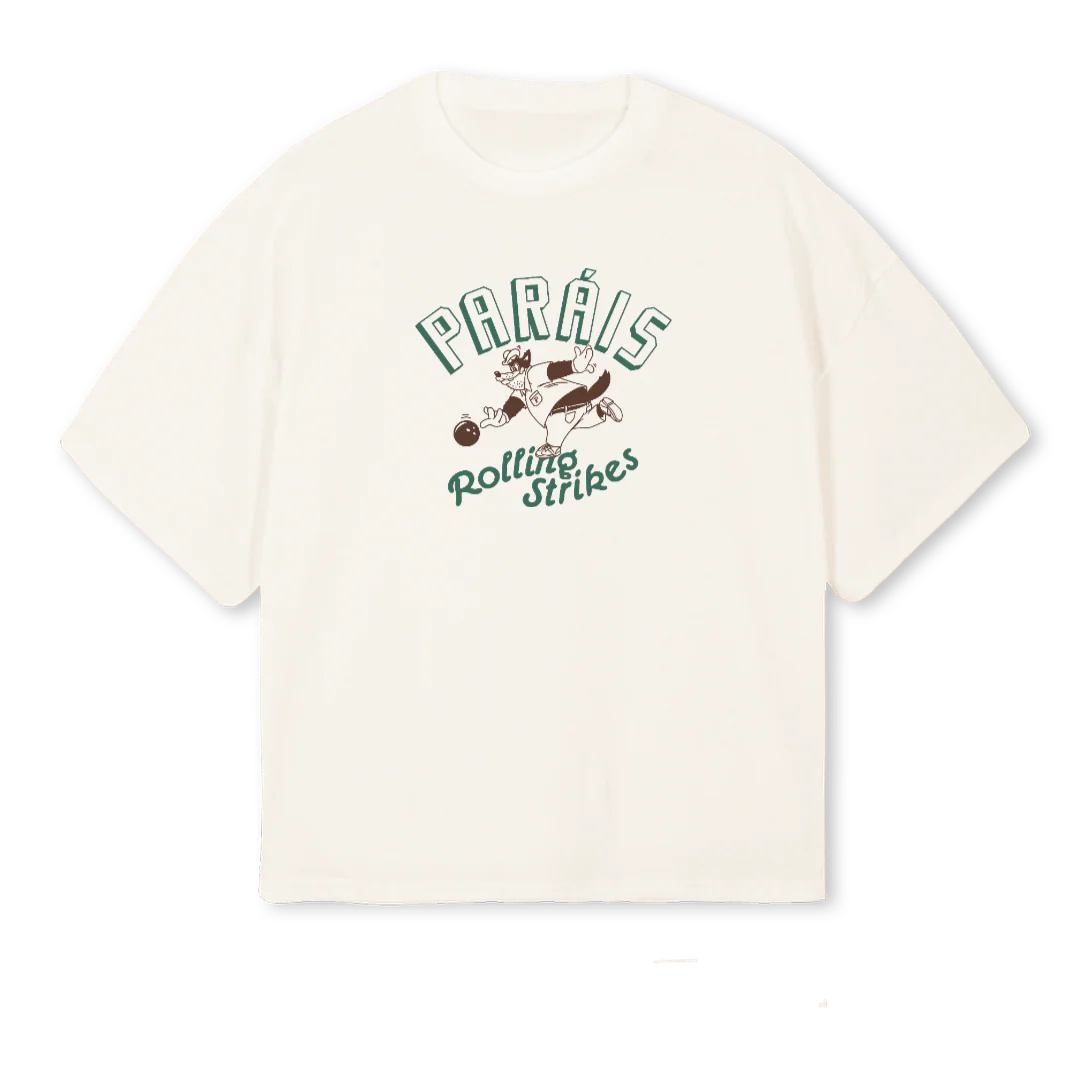 PWOLFTONE Vintage White Oversized Boxy Tee.