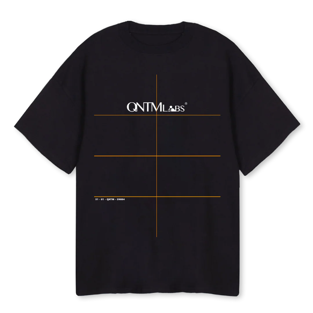 QNTM BLOT Black Oversized Tee.