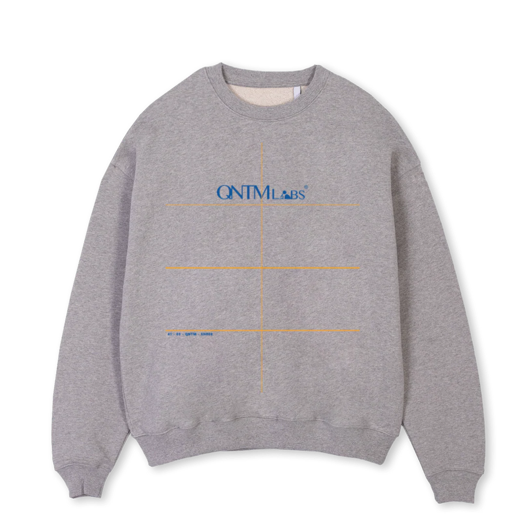 QNTM CREWN Grey Marl Oversized Crewneck Sweater.