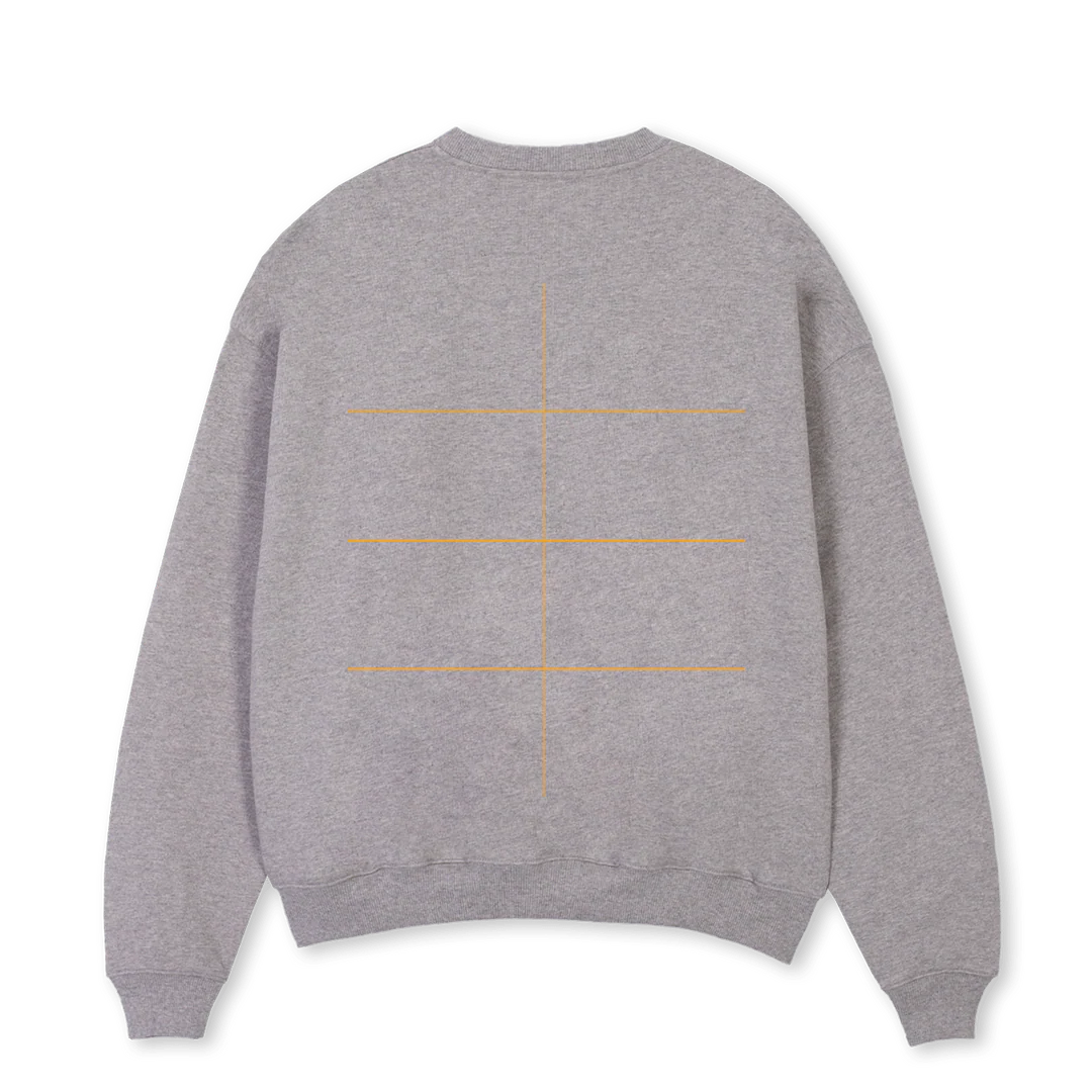 QNTM CREWN Grey Marl Oversized Crewneck Sweater. - Image 2