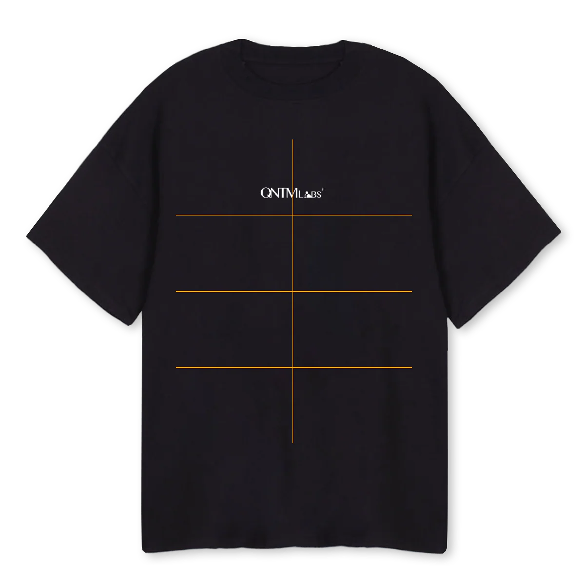 QNTM HVID PÅ BLÅ Black Oversized Tee.