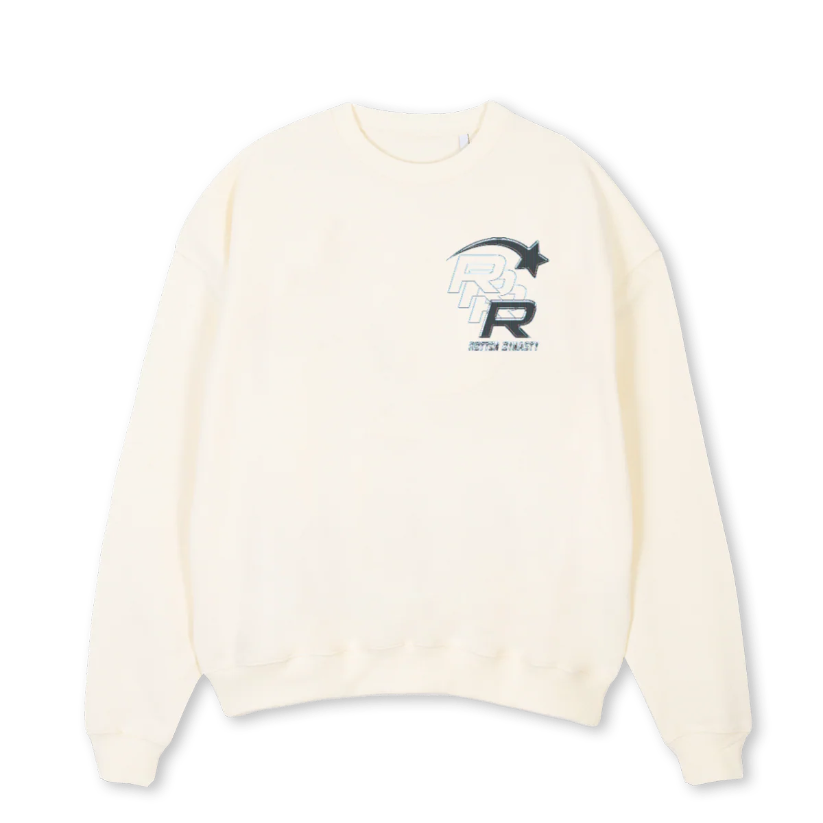QUADG Cream Oversized Crewneck Sweater.