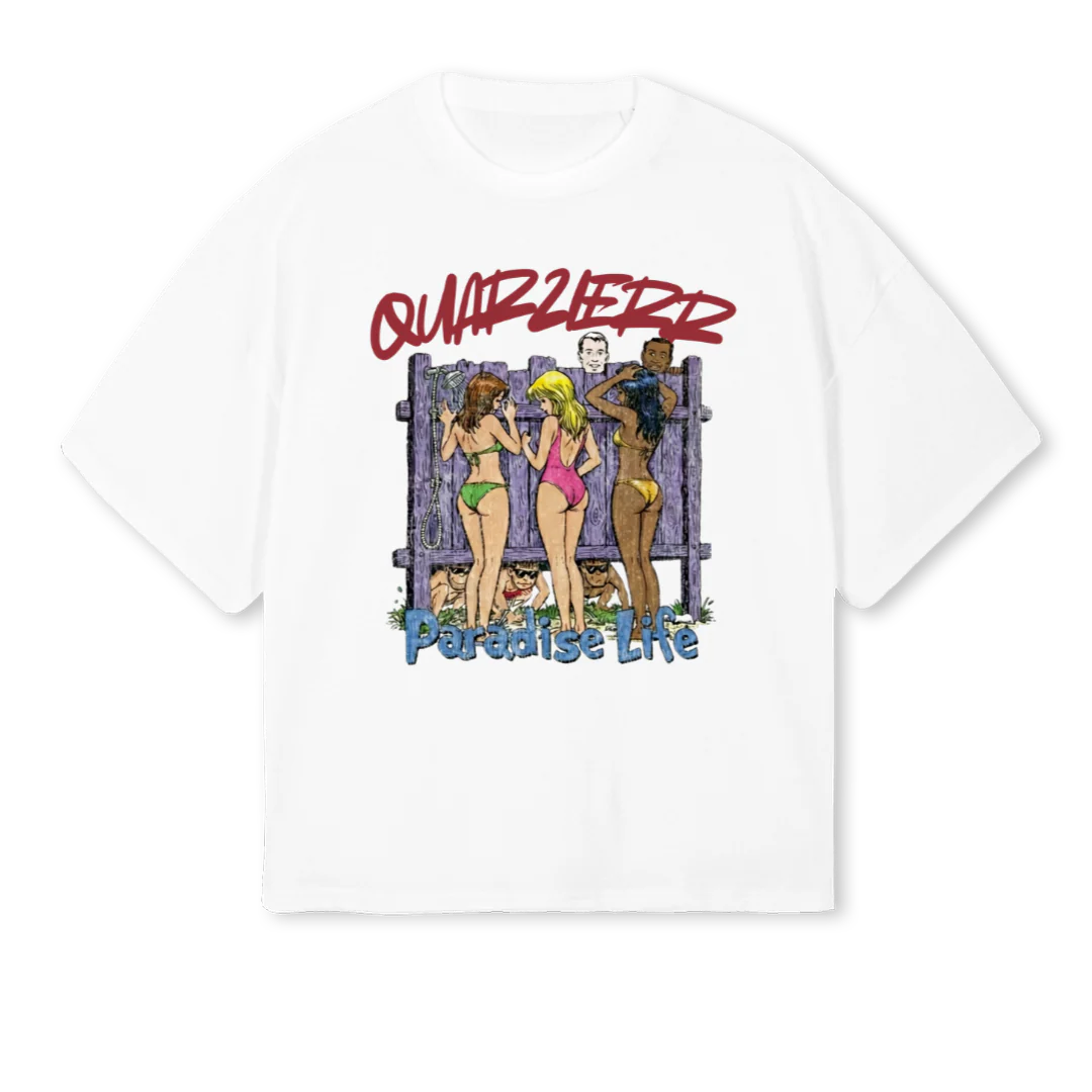 QUARTIERR PS White Oversized Boxy Tee.