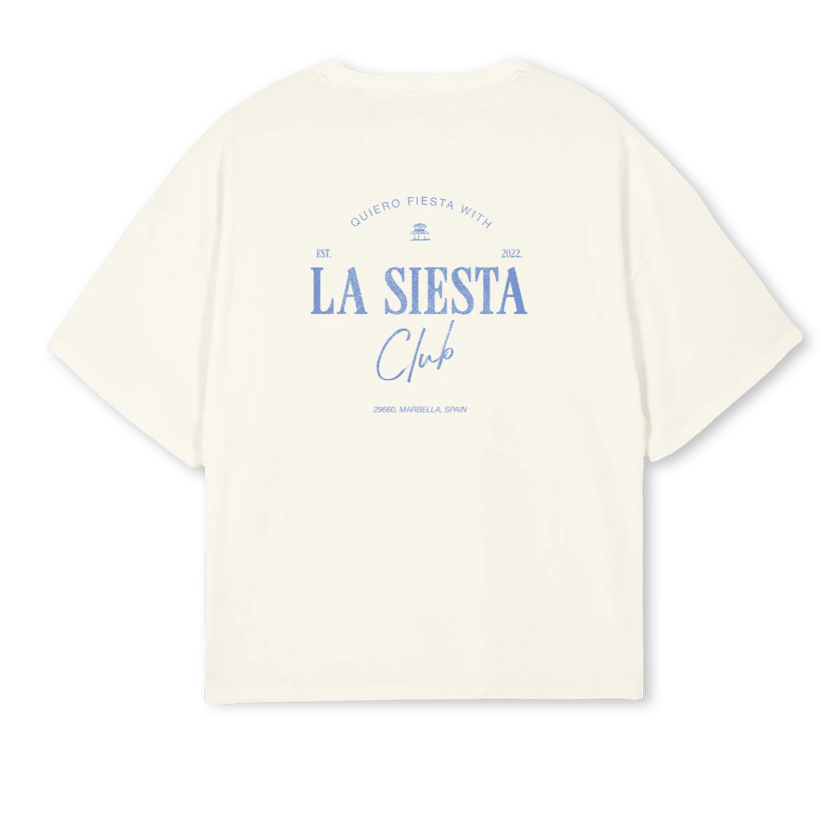 QUIEROFIESTAWITH Cream Oversized Boxy Tee. - Image 2