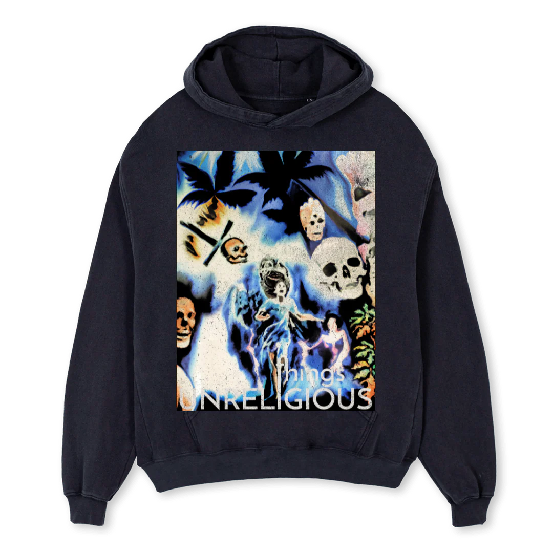 RACE HOODIE Vintage Black Oversized Hoodie.
