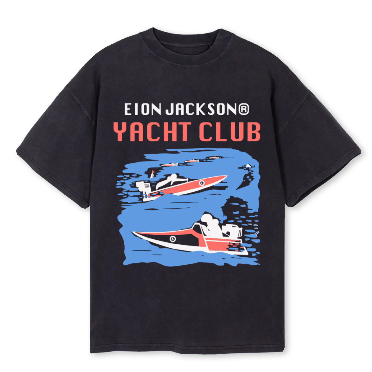RACE_1 Vintage Black Oversized Tee.
