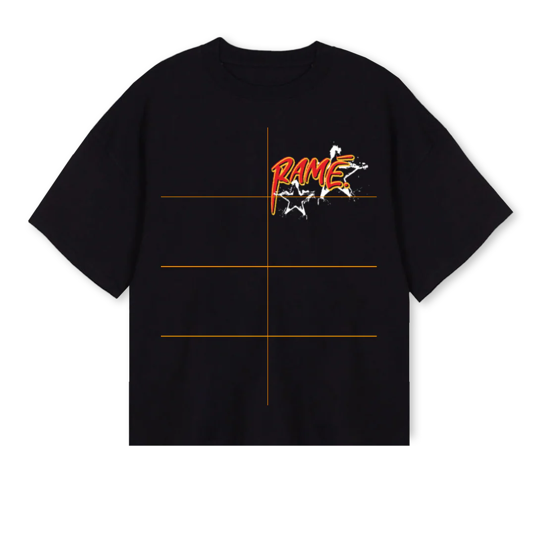 RACER Black Oversized Boxy Tee.