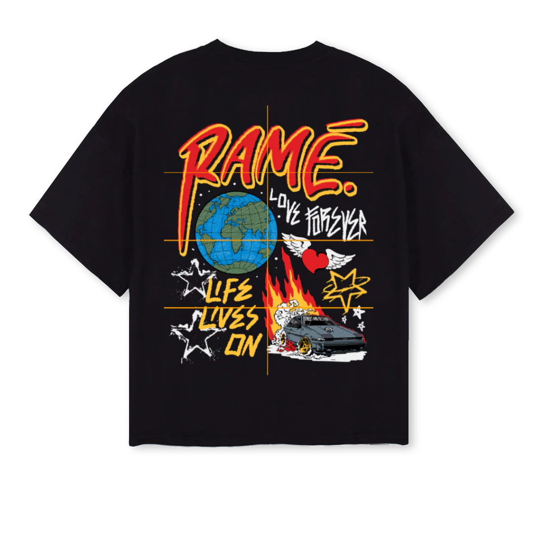 RACER Black Oversized Boxy Tee. - Image 2